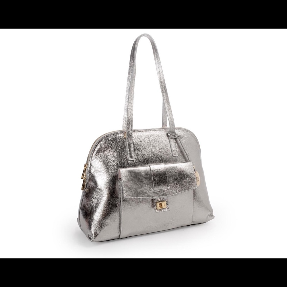 All leather silver Bevini Modena handbag
